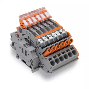 WAGO 2007-8875 Borne de calha para transformador de corrente, 1 polo, cinzento, Push-in CAGE CLAMP, 41 A, 1000 V, calha DIN