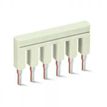 WAGO 2002-406 Ponte push-in, 6 vias, isolada, cinzento-claro