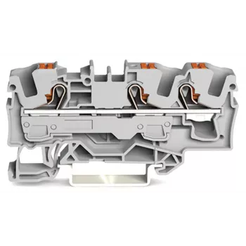 WAGO 2206-1301 Borne de passagem de 3 condutores com botão de pressão 6 mm² Cinzento