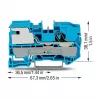 WAGO Borne de separação de neutro 10 mm² 1 condutor azul