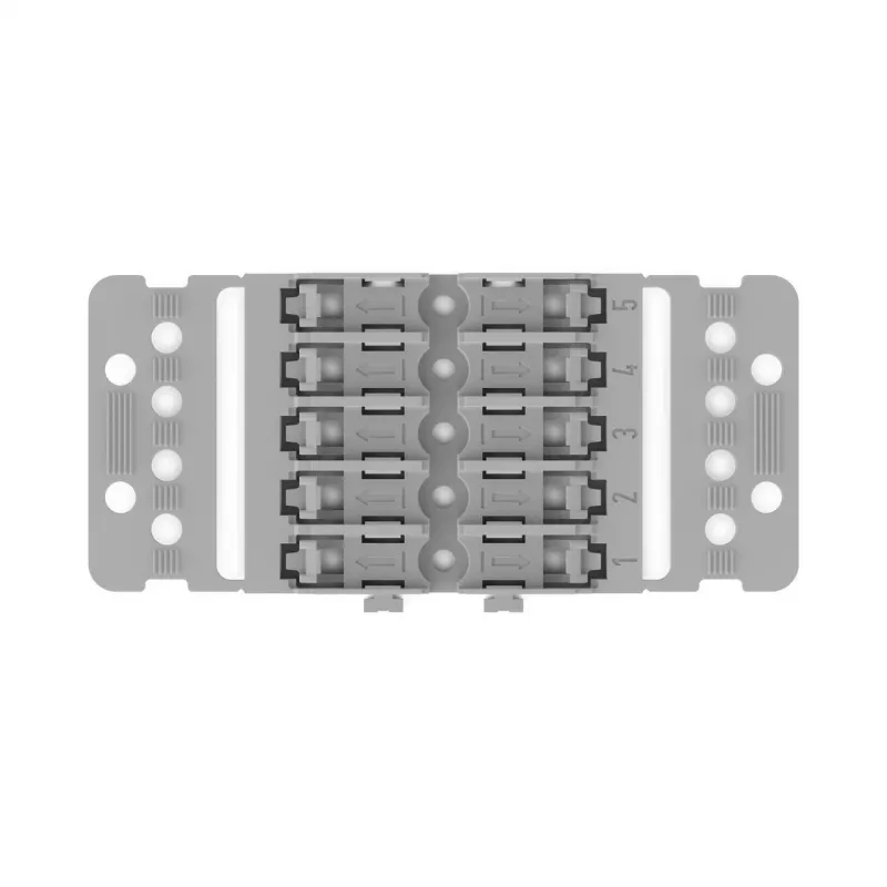 WAGO 221-2505 Suporte de montagem com alívio de tração, 5 vias, cinzento