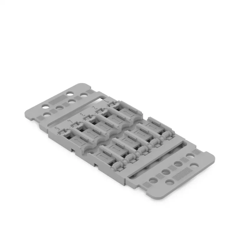 WAGO 221-2505 Suporte de montagem com alívio de tração, 5 vias, cinzento
