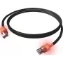 Cabo de rede EasyLan DualBoot LED RJ45 S/FTP Cat.6A (Class EA) com ficha SaCon LSOH preto 7,5 M