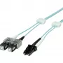 Cabo de rede de fibra ótica EasyLan SC Duplex para LC Duplex Multimodo OM3 2m aqua