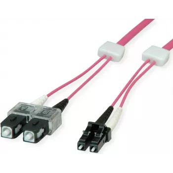 Cabo de rede de fibra ótica EasyLan FO LED Premium, Duplex - LC Multimodo (M) para SC Multimodo (M) - 3 m - Fibra ótica - Duplex - 50/125 µm - OM4 - Violeta (RAL 4003)