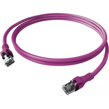 Cabo de rede EASYLAN CPP1OVAVAV0050 DualBoot Push Patch Cat.6A S/FTP blindado violeta 5,0m