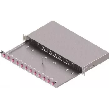 Painel de distribuição de fibra ótica ZVK EasyLan LWL Basic LSB0B224 Grade C 1U 12 portas 12x LC-Duplex OM4