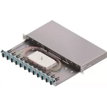 Caixa de fusão de fibra ótica ZVK Easylan Basic LSB1B113 1HE 12x SC-Duplex Standard OM3 extraível - fibra ótica - conector SC-Duplex