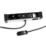 Régua de tomadas Bachmann DESK Rail com 2 tomadas Schuko e 2 portas de carregamento USB, cabo de 2m, prateado/preto