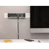Régua de tomadas Bachmann DESK Rail com 2 tomadas Schuko e 2 portas de carregamento USB, cabo de 2m, prateado/preto