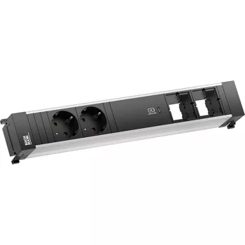 Bachmann POWER FRAME 2x tomadas Schuko 1x carregador USB-C 2x slots CM 0,2m GST18
