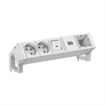 Bachmann DESK2 branco 2x UTE 1x Interruptor 1x CM 0,2m RAL9010