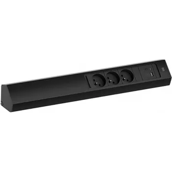 Bachmann CASIA 2 3x tomada Schuko com 1x USB-A e 1x USB-C carregamento 22W preto