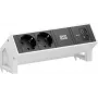 Bachmann DESK2 2x Schuko USB-C 45W 0,2m branco puro RAL9010 Módulo de alimentação de mesa