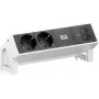 Bachmann DESK2 2x CEE 7/3 1x USB-C 45W 0,2m aço inoxidável Módulo de alimentação de mesa