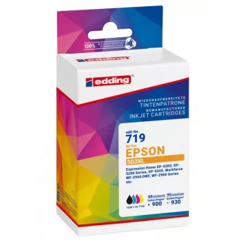 Edding Tinteiros compatíveis combo pack substitui Epson 503XL T09R1 preto, ciano, magenta, amarelo (pack de 4) alta capacidade