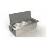 BEP24 BS Caixa de chão 3303E 3x Schuko, Aço inoxidável escovado