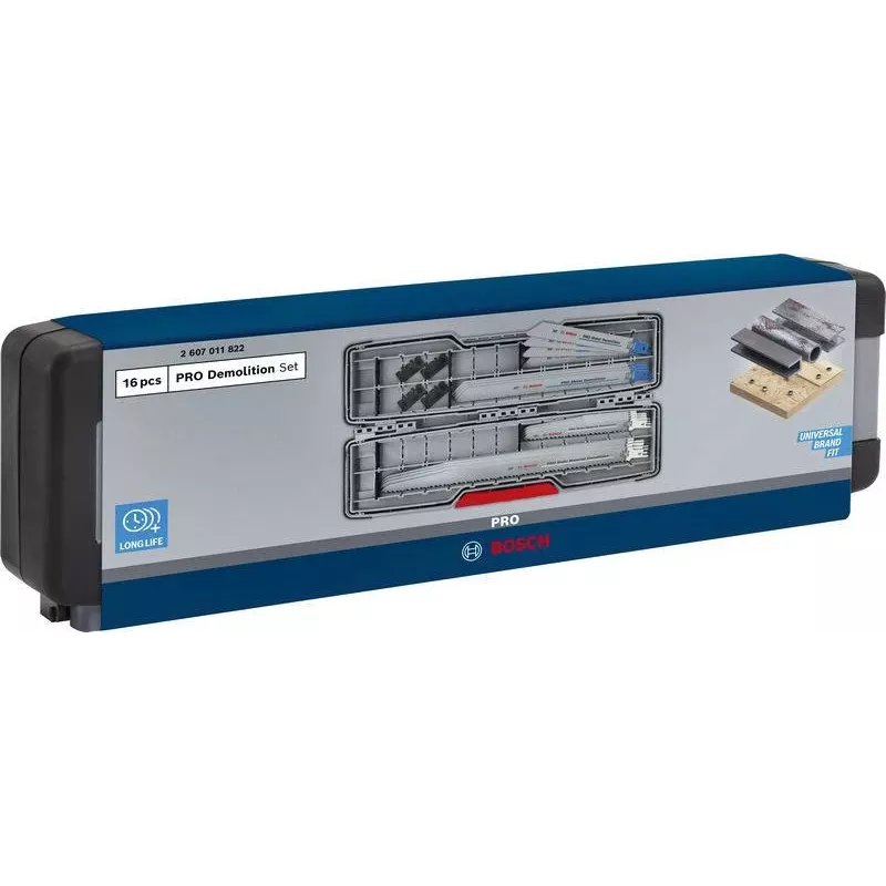 Bosch PRO Tough Box Demolition Conjunto de lâminas de serra sabre 16 peças