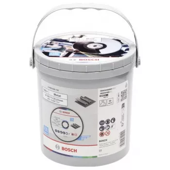 BOSCH Disco de corte para aço inoxidável e metal, Ø 125 mm, 100 unidades em balde (furo 22,23 mm, A 60 T BF)