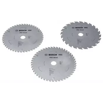 BOSCH POWERTOOLS PRO Wood Lâmina de serra circular a bateria 165 mm (pack vantagem de 3)