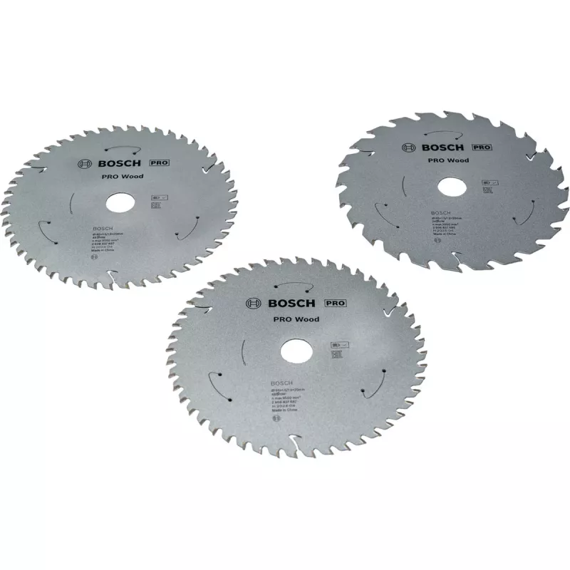 BOSCH POWERTOOLS PRO Wood Lâmina de serra circular a bateria 165 mm (pack vantagem de 3)