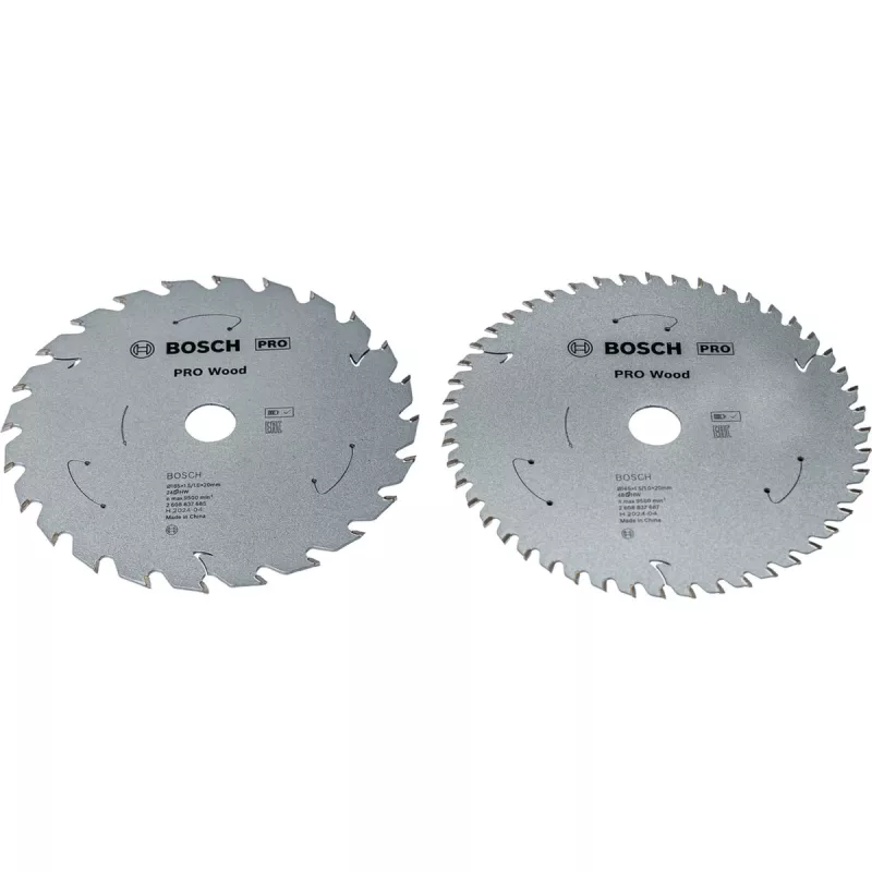 BOSCH POWERTOOLS PRO Wood Lâmina de serra circular a bateria 165 mm (pack promocional de 2)