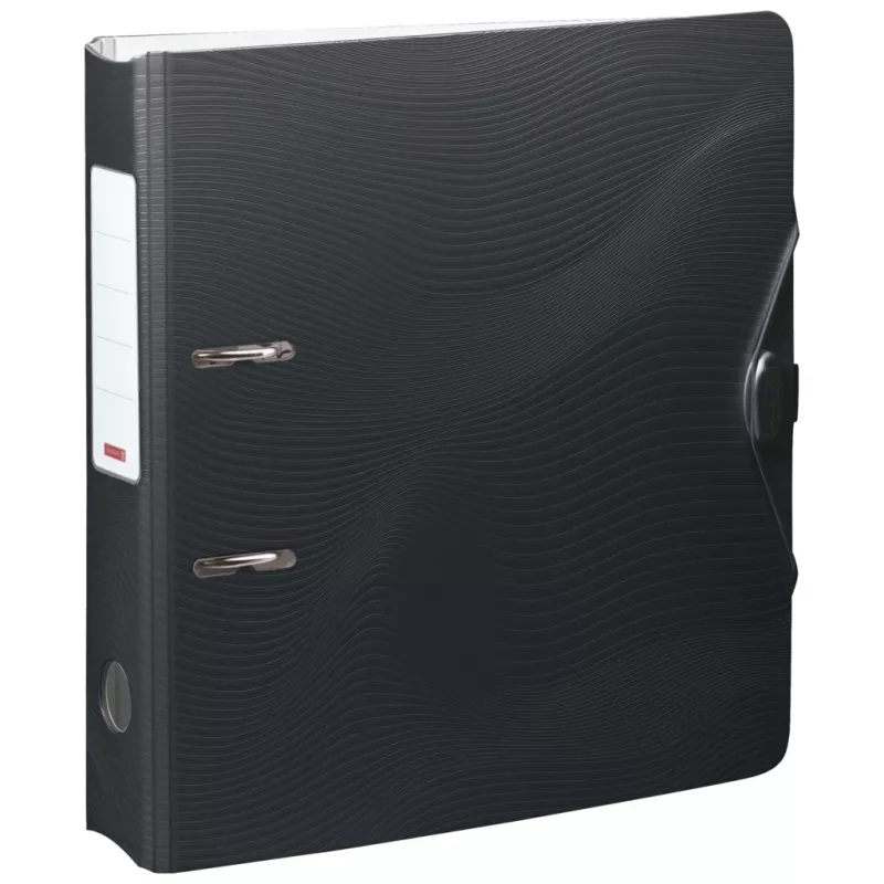 BRUNNEN WAVE Dossier de alavanca Onyx Black plástico 7,0 cm DIN A4
