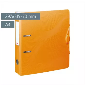 BRUNNEN WAVE dossier de alavanca com tampa laranja plástico 7,0 cm DIN A4