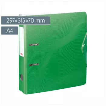 BRUNNEN WAVE dossier de alavanca com tampa verde plástico 7,0 cm DIN A4