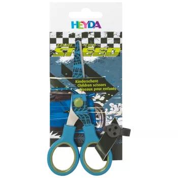 Tesoura infantil BRUNNEN Fast Wheels azul/verde 13,0 cm