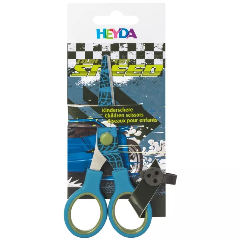 Tesoura infantil BRUNNEN Fast Wheels azul/verde 13,0 cm