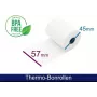 ARTDEV Rolo térmico - 57mm x 25m, núcleo 12mm, branco