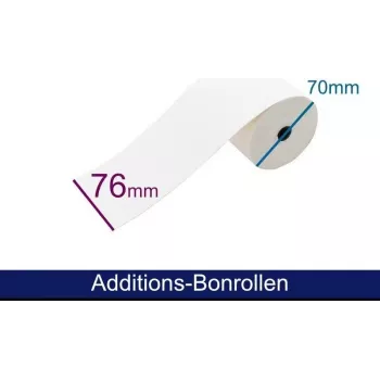 ARTDEV Rolo de papel químico sem carbono de 2 camadas 76mm x 25m Branco/Amarelo para impressora de agulhas