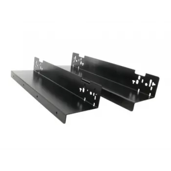 ARTDEV conjunto de suporte sob a mesa DRW-HLD-3000 preto aço em L para réguas de tomadas, mini-PCs, routers