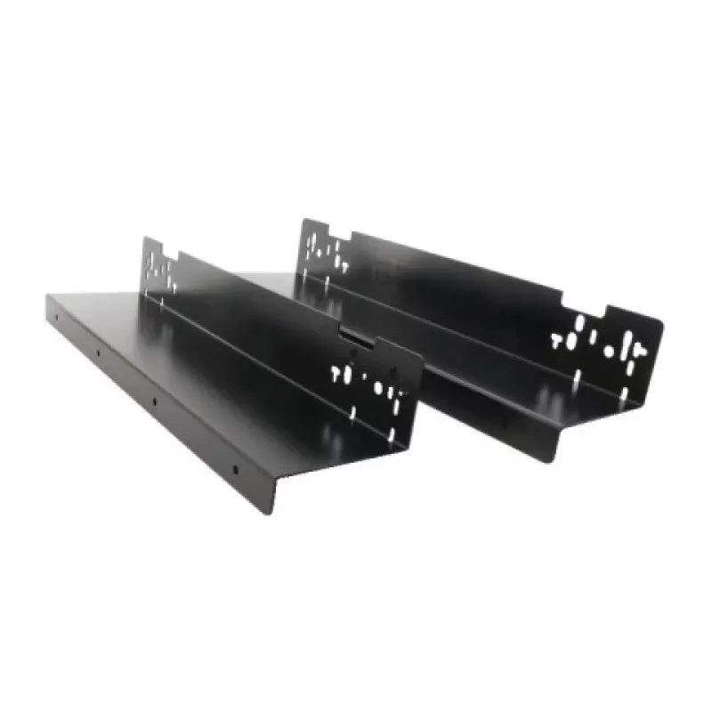 ARTDEV conjunto de suporte sob a mesa DRW-HLD-3000 preto aço em L para réguas de tomadas, mini-PCs, routers