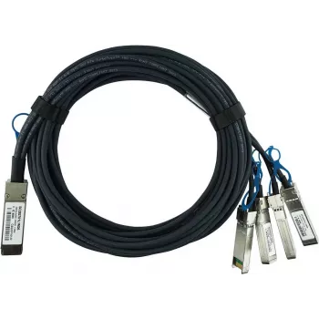 Cabo breakout direct attach BlueOptics QTAPCABLE28-0.5M compatível BlueLAN passivo 100GBASE-CR4 QSFP28 para 4x25GBASE-CR SFP28, 0,5m, AWG26