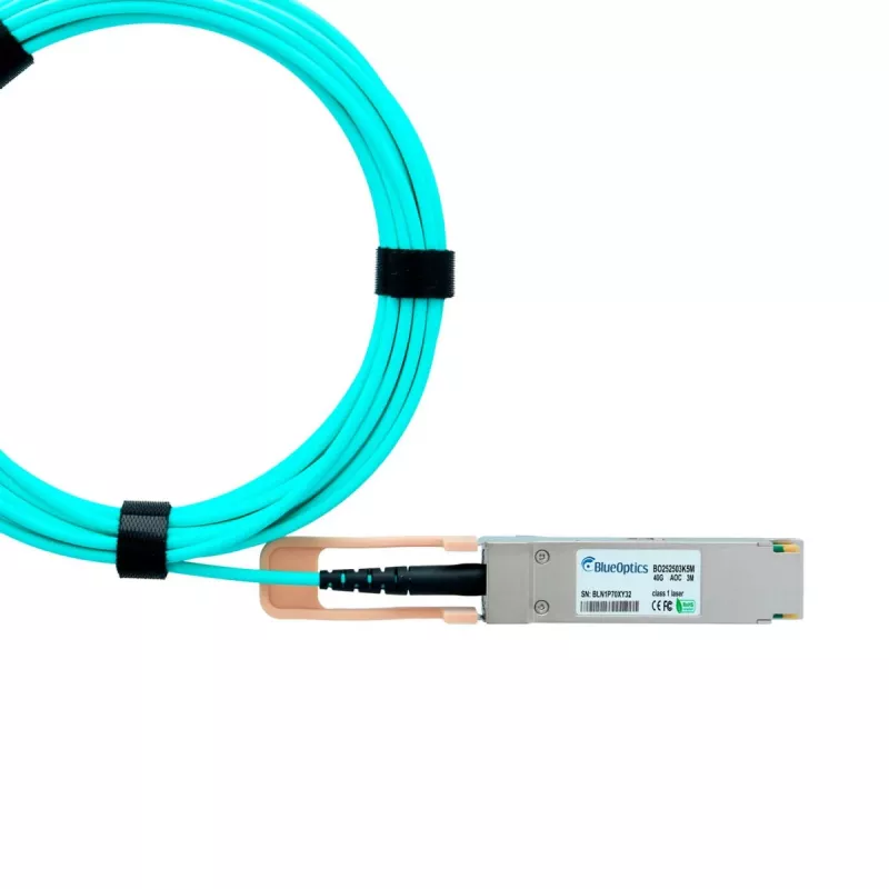 BlueOptics 40G QSFP+ para QSFP+ Active Optical Cable 2m compatível com Ruckus 40G-QSFP-QSFP-AOC-0201