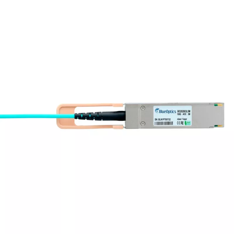 Cabo ótico ativo QSFP28-100G-AOC-2M BlueOptics 2m compatível com Ruckus