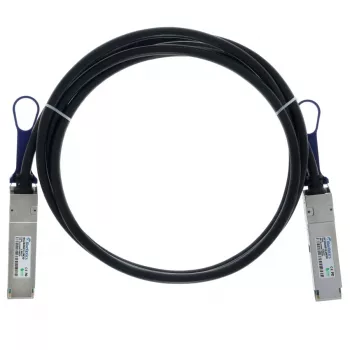 BlueOptics cabo Twinax de cobre passivo BlueLAN DAC QSFP28 0,5 m (1,64 ft) 30 AWG preto compatível com Ruckus 100G-Q28-Q28-C-00501