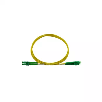 Cabo de patch de fibra ótica duplex BlueOptics LC-APC para LC-APC monomodo OS2 25m amarelo