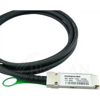 Cabo Direct Attach QSFP BlueLAN BlueOptics compatível com Maipu QSFP-STACK-10, 40GBASE-CR4, Ethernet/Infiniband QDR, 30AWG, 1 metro (QSFP-STACK-10-BL)