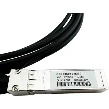 Cabo Direct Attach passivo SFP+ para SFP+ BlueLAN Compatível com Lenovo A3RG 10GBASE-CR, 0,5 metros, AWG30 (A3RG-BL)
