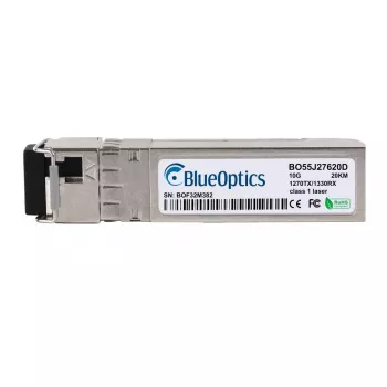 Transceptor SFP+ BlueOptics 10GBase-BX-U, 1270nm TX / 1330nm RX, LC simplex, SMF, 20km, compatível com Synology SFP-10G-BX-U