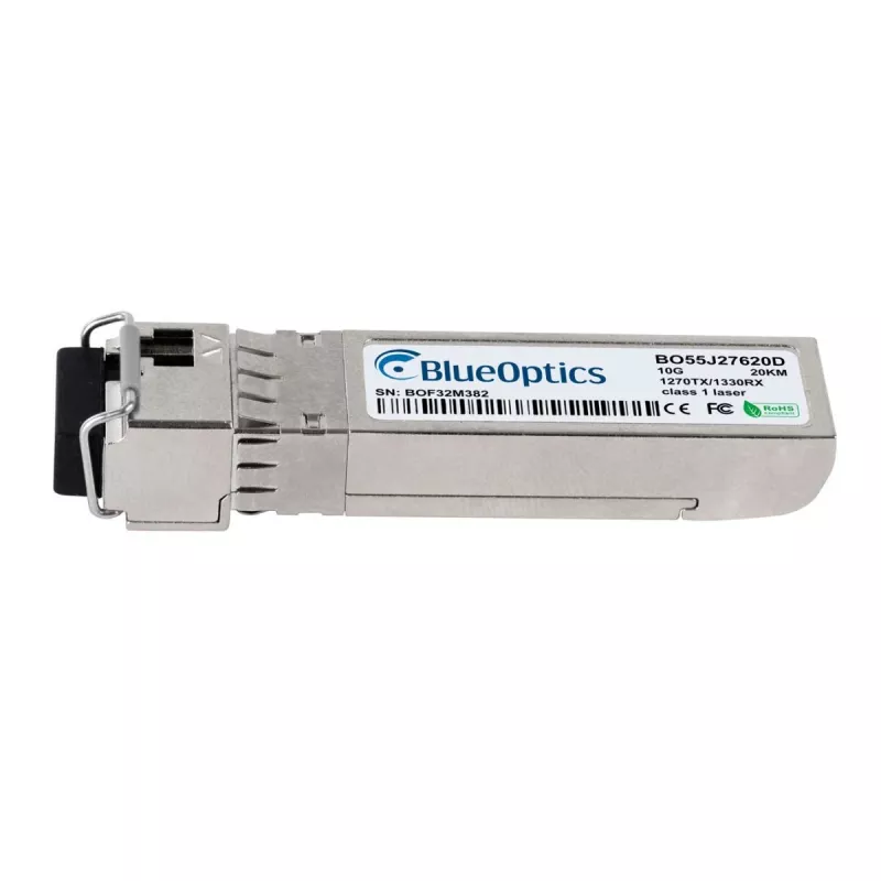 Transceptor SFP+ BlueOptics 10GBase-BX-U, 1270nm TX / 1330nm RX, LC simplex, SMF, 20km, compatível com Synology SFP-10G-BX-U