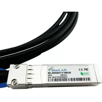 Cabo Direct Attach (DAC) BlueLAN compatível com Mellanox MCP2M50-G01AE30 - passivo 50 Gigabit twinaxial cobre - SFP56 para SFP56 - 1 metro