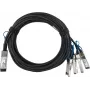 BlueOptics Edge Core ET7402-25DAC-1M Compatível BlueLAN Passivo 100GBASE-CR4 QSFP28 para 4x25GBASE-CR SFP28 Cabo Breakout Direct Attach, 1m, AWG26
