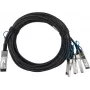 BlueOptics HPE Q9S72A Compatível BlueLAN Passivo 100GBASE-CR4 QSFP28 para 4x25GBASE-CR SFP28 Cabo Breakout Direct Attach, 1m, AWG26