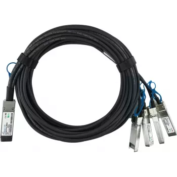 BlueOptics MikroTik XQ+BC0002-XS+ Compatível BlueLAN QSFP28 Cabo Breakout Direct Attach (DAC) - Passivo 100 Gigabit para 4x25 Gigabit Twinaxial de Cobre, QSFP28 para 4xSFP28, 0,5 m