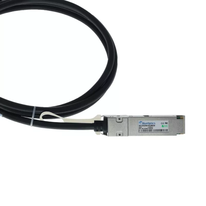 BlueLAN Cabo Direct Attach Copper QSFP+ para QSFP+ 40G, 40GBASE-CR4, 30AWG, 1 Metro, passivo, compatível com Extreme Networks