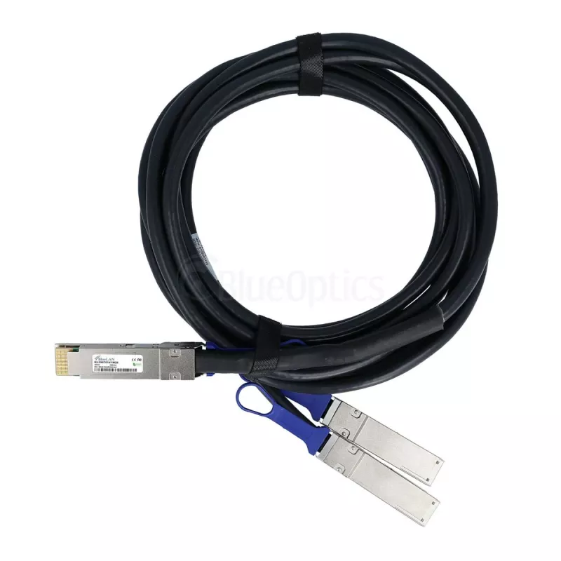 BlueLAN NVIDIA Cabo Breakout Direct Attach Copper 400GBASE-CR8 QSFP-DD para 2x QSFP56 compatível, 1m